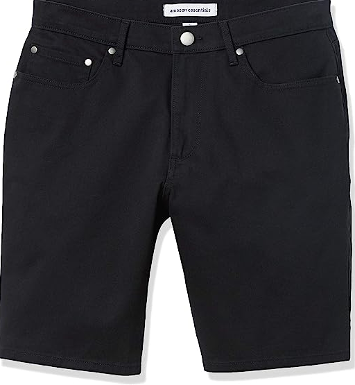 Amazon Essentials Men's Slim-fit 9" Inseam Stretch 5-Pocket Short Black 33