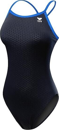 TYR Women's Hexa Diamondfit Swimsuit, Black/Blue, Size 30