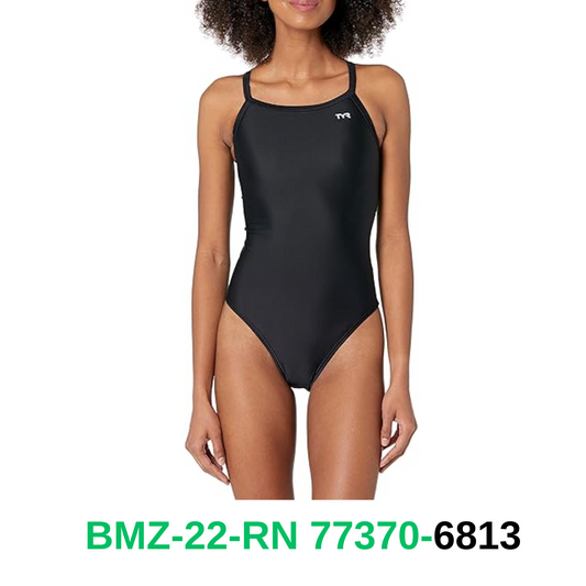 TYR Women's Tyreco Solid Diamondback Swimsuit Black, 24