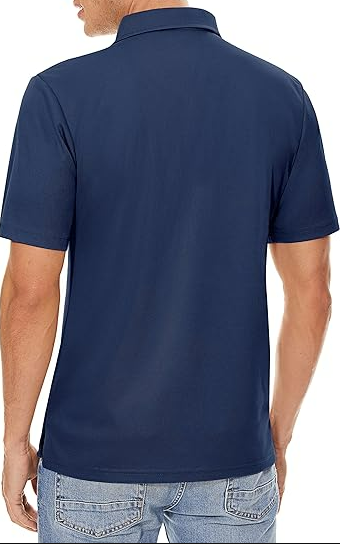 Tacvasen Men's Outdoor Sports Performance Polo Shirts Navy L