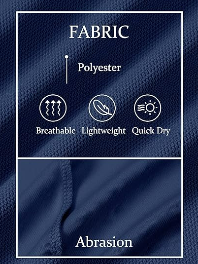Tacvasen Men's Outdoor Sports Performance Polo Shirts Navy L