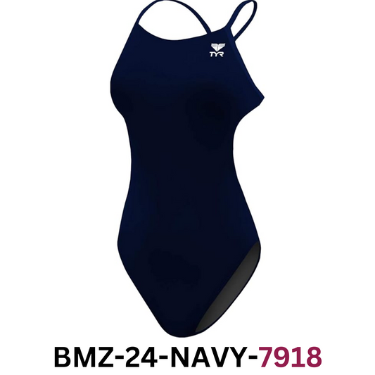 TYR Women's Durafast One Cutoufit Swimsuit, Navy, Size 30
