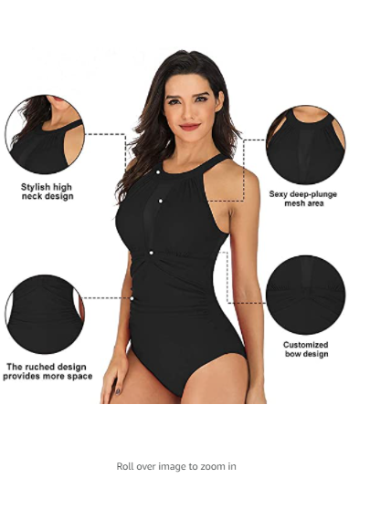 Cromi One Piece Swimsuits for Women Tummy Conrol Swimwear Slimming Swimming Suit