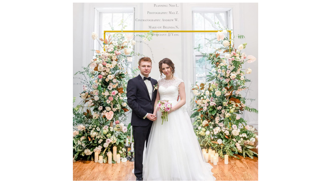 6.6FT x 6.6FT Gold Wedding Arches for Ceremony Rectangular Metal Balloon Stand