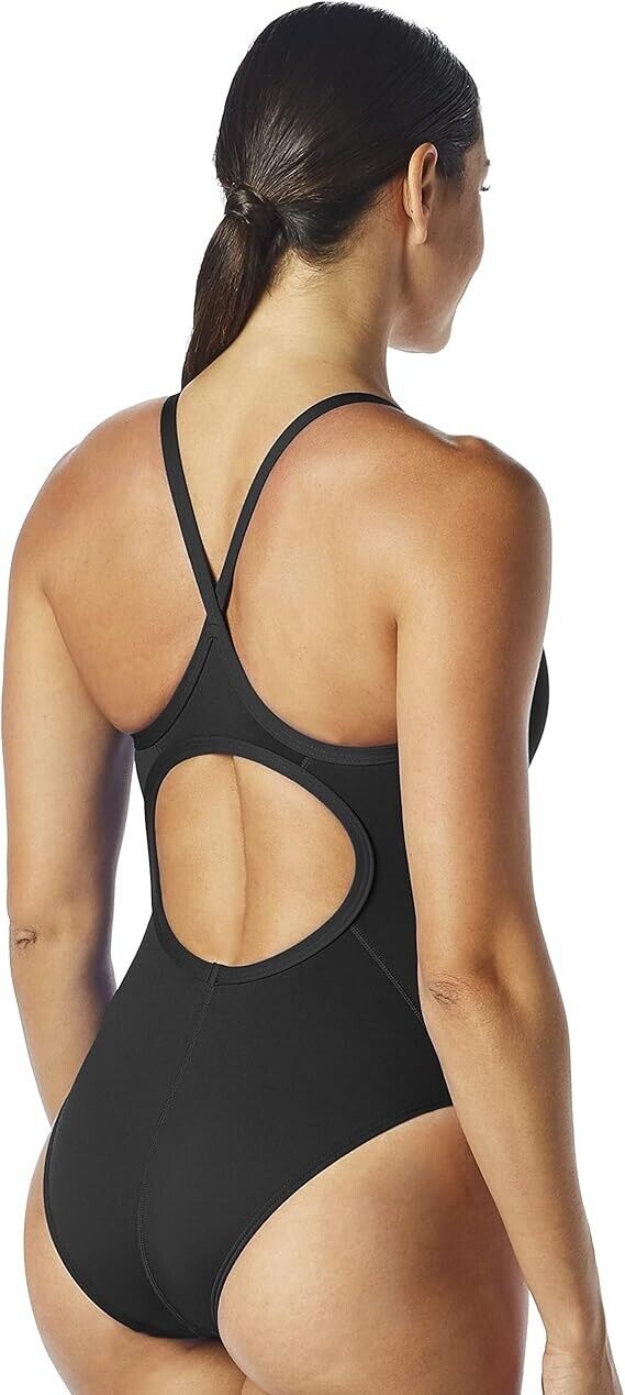 TYR Womens Polyester Athletic-one-piece-swimsuits, Black, Size 30 US