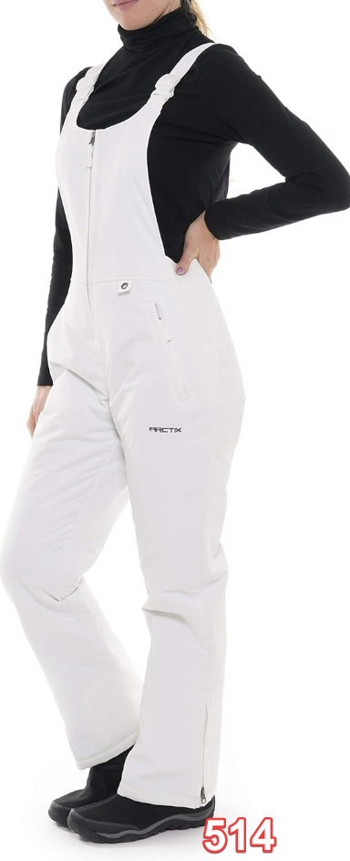 Arctix Women's Essential Insulated Bib Overalls, White, 3X Short (24W-26W)/29"