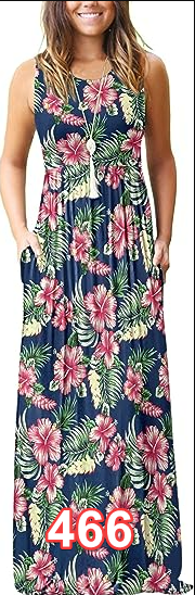 AUSELILY Women's Summer Sleeveless Loose Maxi Dress Long Dress with Pockets S