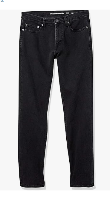 Amazon Essentials Men's Straight-Fit Stretch Jean Black 42WX34L