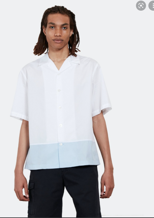 Barena Camicia Levante Short Sleeve Button Up Shirt Blanco Sz 52 $325