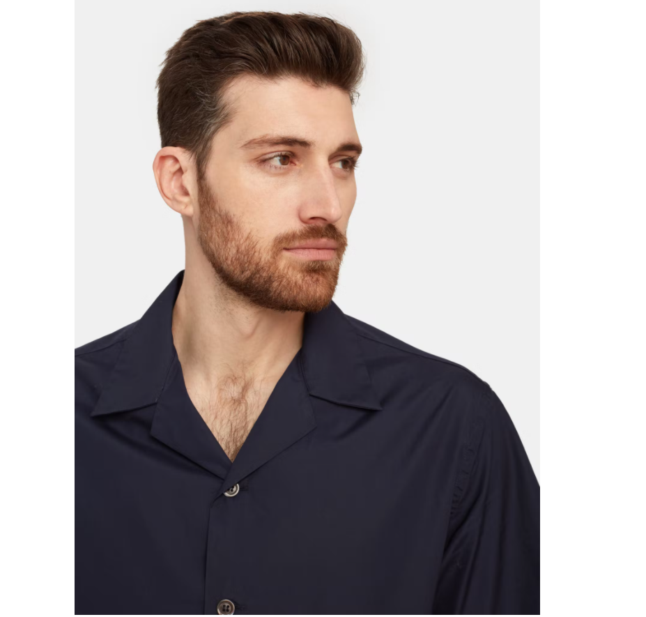 Barena Camicia Levante Short Sleeve Button Up Shirt Navy Sz48/50/52 $325