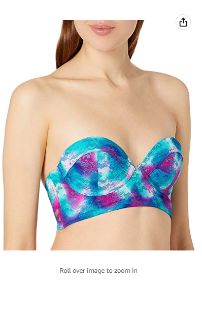 Undies.com Women's Luxey Girl Long Line Multi-Way Convertible Lace Bra Tqtdy 34B