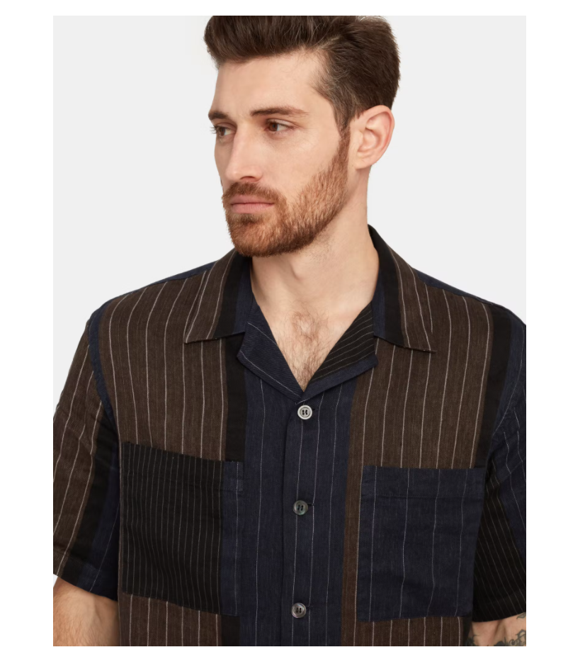 Barena Camicia Solana Gianto Short Sleeve Button Up Shirt Unico Sz46/48/50 $325