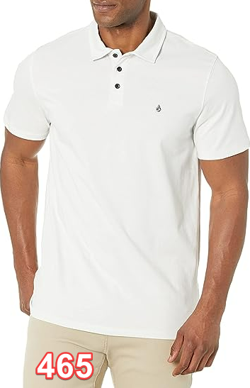 Volcom Men's Hazard Performance Short Sleeve Lightweight Golf Polo, Cloud,Large