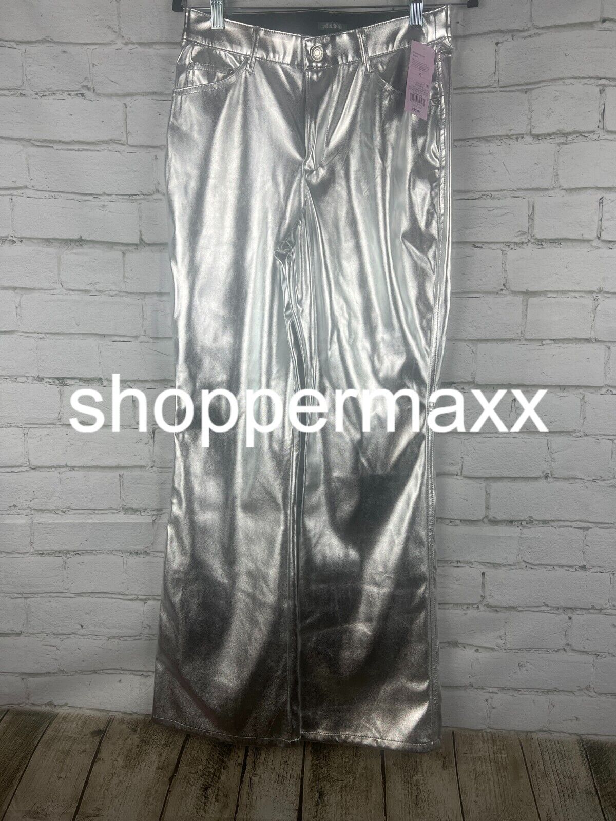 Women's High-Rise Metallic Flare Pants - Wild Fable, Silver, 6