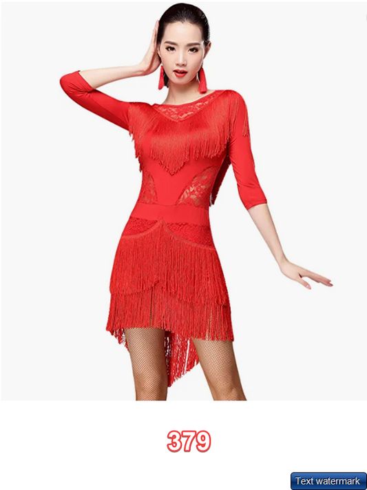 ZX Women Latin Dance Dress Fringe Salsa Tango Cha Cha Rumba Ballroom Dance Dress
