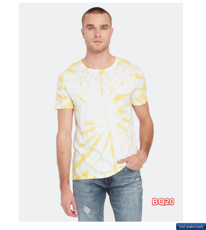 Anthony Thomas Melillo Slub Jersey Canary Tie Dye Short Sleeve Crew T shirt SZ S
