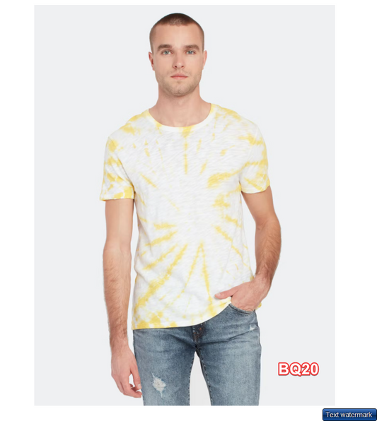 Anthony Thomas Melillo Slub Jersey Canary Tie Dye Short Sleeve Crew T shirt SZ S