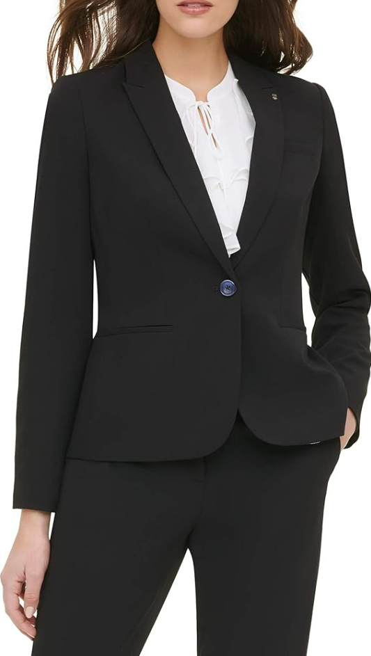 Tommy Hilfiger Womens Blazer – Business Jacket with Flattering Fit Single-Button