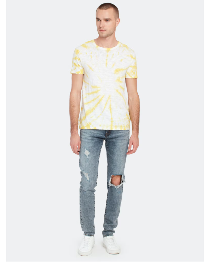 Anthony Thomas Melillo Slub Jersey Canary Tie Dye Short Sleeve Crew T shirt SZ S