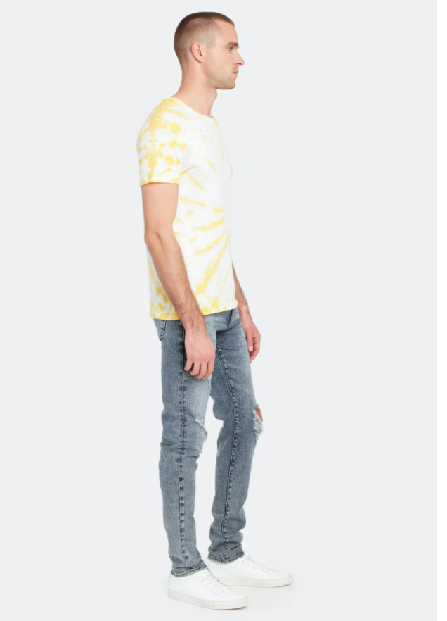 Anthony Thomas Melillo Slub Jersey Canary Tie Dye Short Sleeve Crew T shirt SZ S