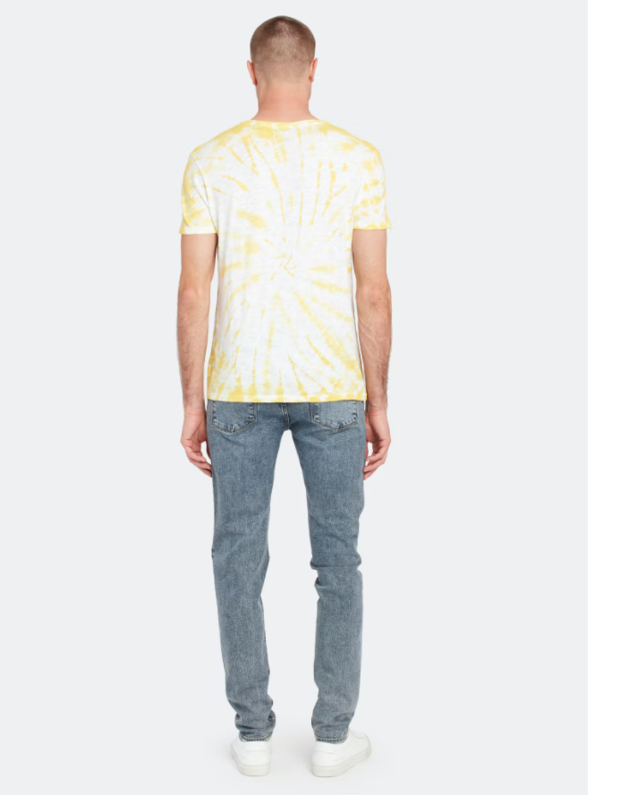Anthony Thomas Melillo Slub Jersey Canary Tie Dye Short Sleeve Crew T shirt SZ S