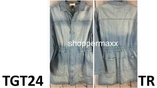 Women's Long Sleeve Denim Shirtdress - Universal Thread, Light Wash, Size 10
