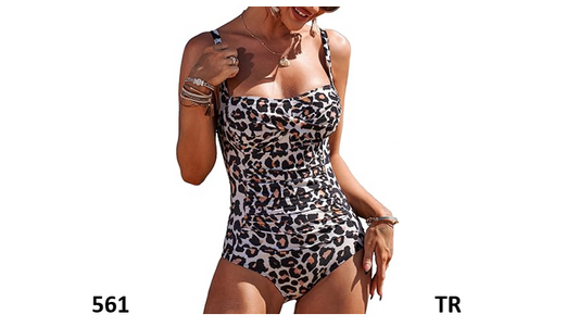 Ekouaer One Piece Bathing Suit Retro Slimming Swim Suit, Leopard, 12