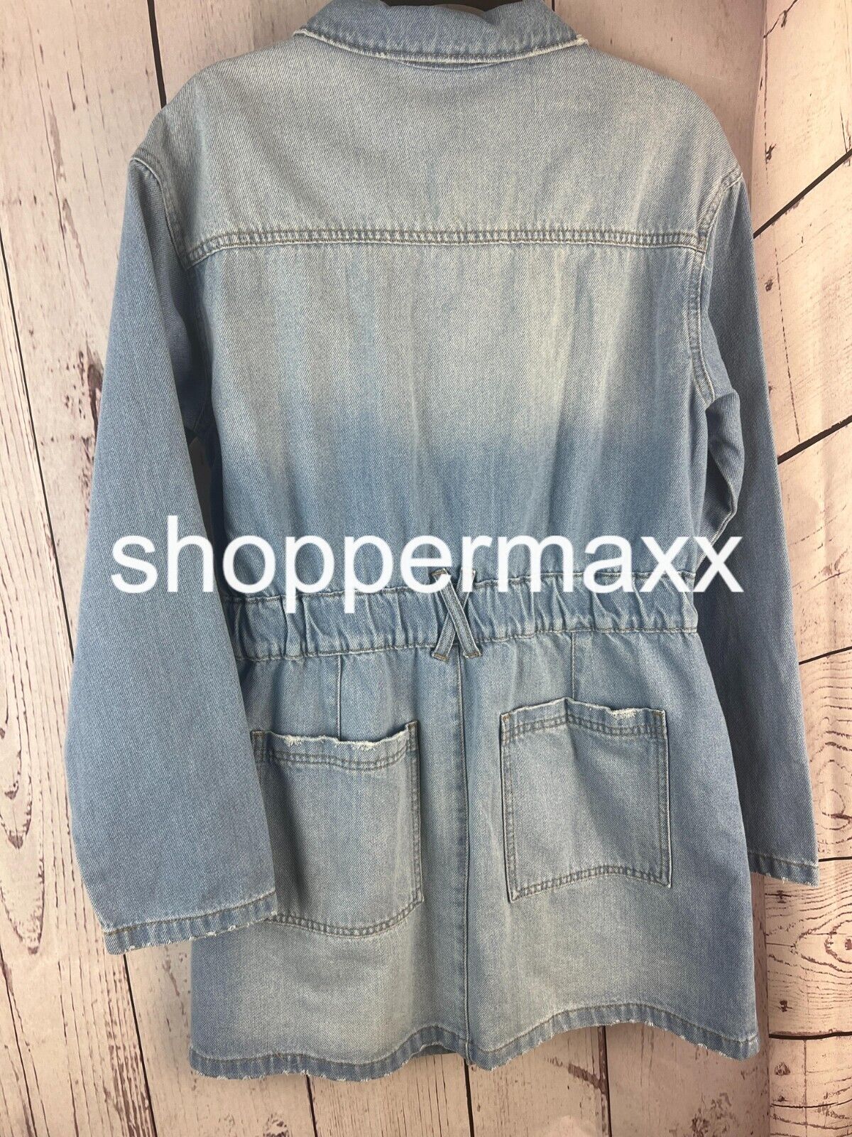Women's Long Sleeve Denim Shirtdress - Universal Thread, Light Wash, Size 10