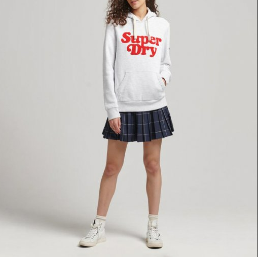 Superdry Women's Vintage COOPER CLASSIC Hood Women Hoodie Ice Marl, SZ 4+8+10+12