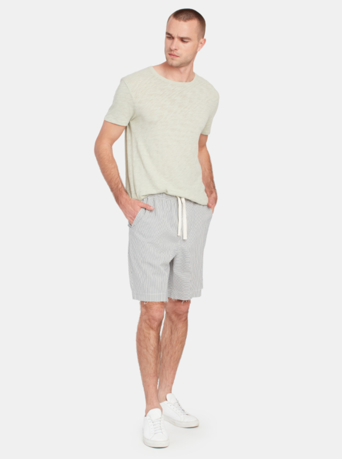 ATM Anthony Thomas Melillo Stripe Pull On Short White/Navy Medium $195