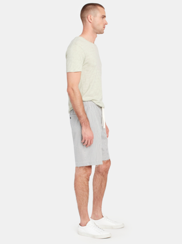 ATM Anthony Thomas Melillo Stripe Pull On Short White/Navy Medium $195