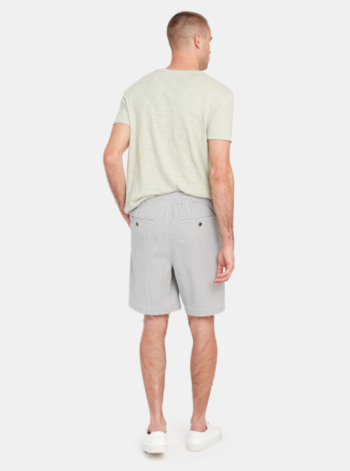 ATM Anthony Thomas Melillo Stripe Pull On Short White/Navy Medium $195