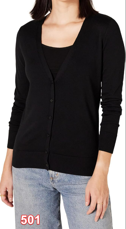 Amazon Essentials Women's Lightweight V-Neck Cardigan Sweater Black 1X