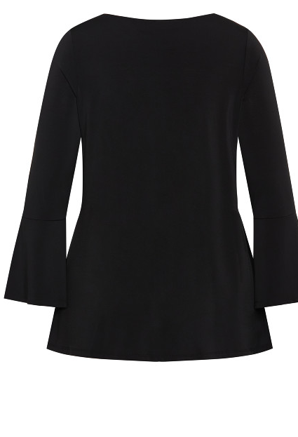 AVENUE Burrow Plain Women's Top Flared Sleeves Relaxed Fit Stretch Black 22/24