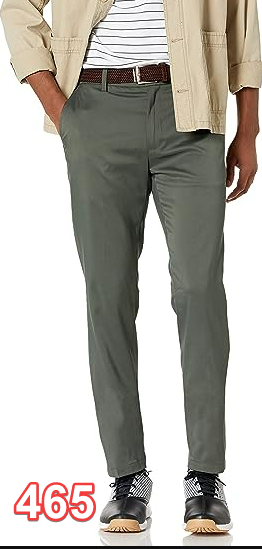 Essentials Men's Slim-Fit Stretch Golf Pant, Olive, 34W x 31L