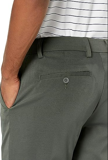 Essentials Men's Slim-Fit Stretch Golf Pant, Olive, 34W x 31L