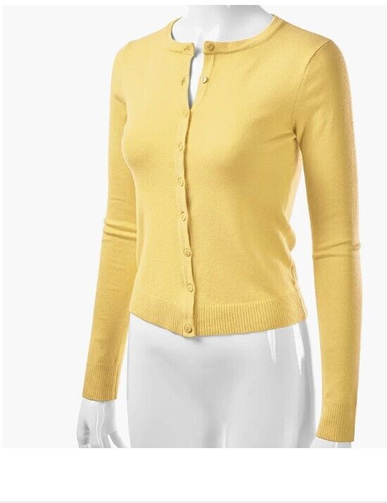 EIMIN Womens Crewneck Long Sleeve Button Down Stretch Knit Cardigan Sweater XXXL