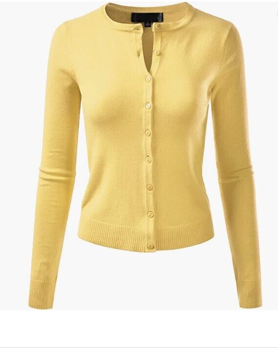 EIMIN Womens Crewneck Long Sleeve Button Down Stretch Knit Cardigan Sweater XXXL