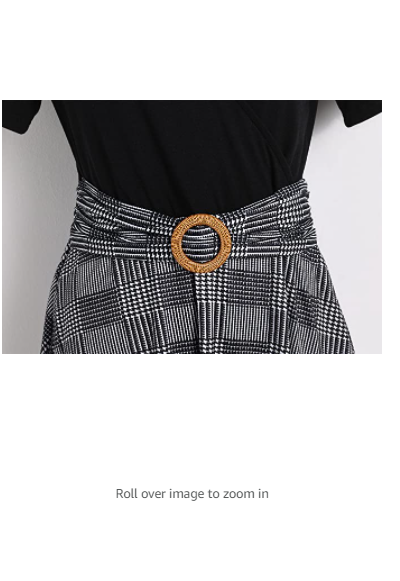 Women Criss-Cross Faux Wrap Vintage Short Sleeve Party Tea Swing Dress Pockets S