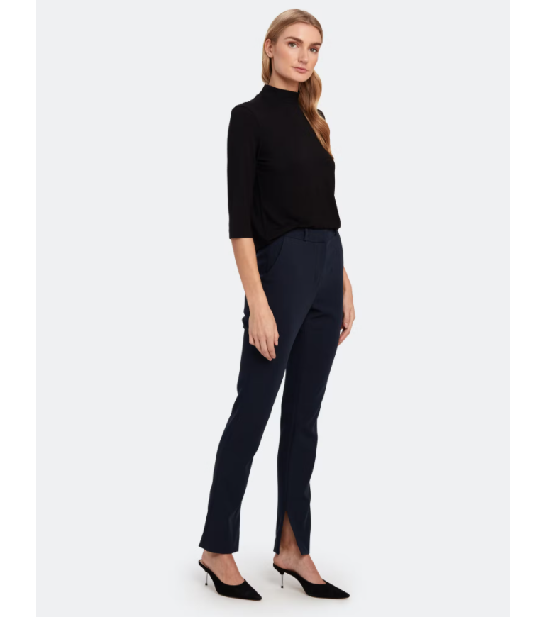 Vince. Shrunken Mock Neck Elbow Sleeve Tee Black XXS $ 110.00