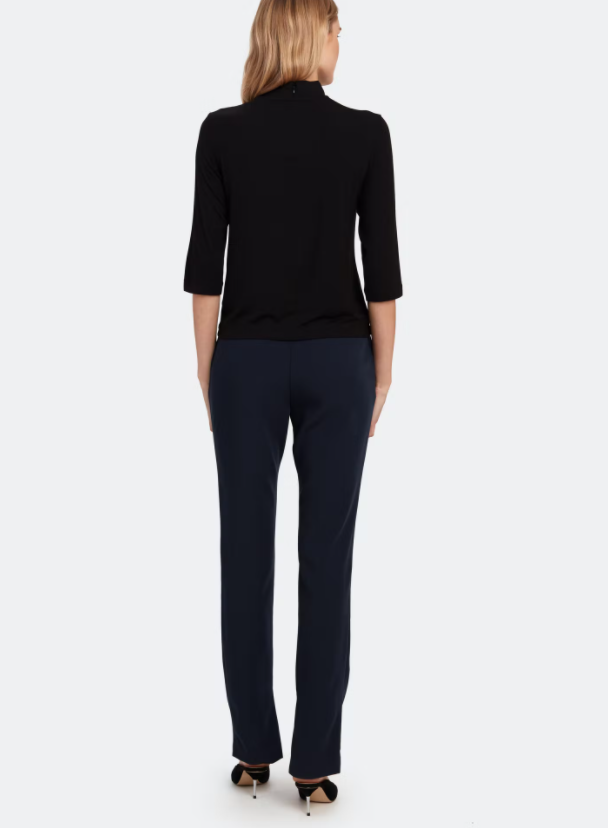 Vince. Shrunken Mock Neck Elbow Sleeve Tee Black XXS $ 110.00