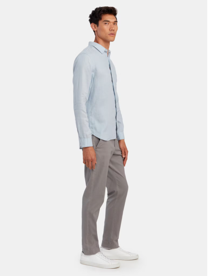 Vince. Linen Long Sleeve Button Up Linen Shirt Sky Blue XL $195