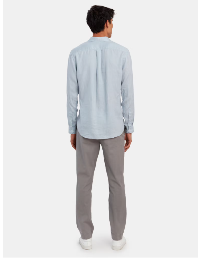 Vince. Linen Long Sleeve Button Up Linen Shirt Sky Blue XL $195