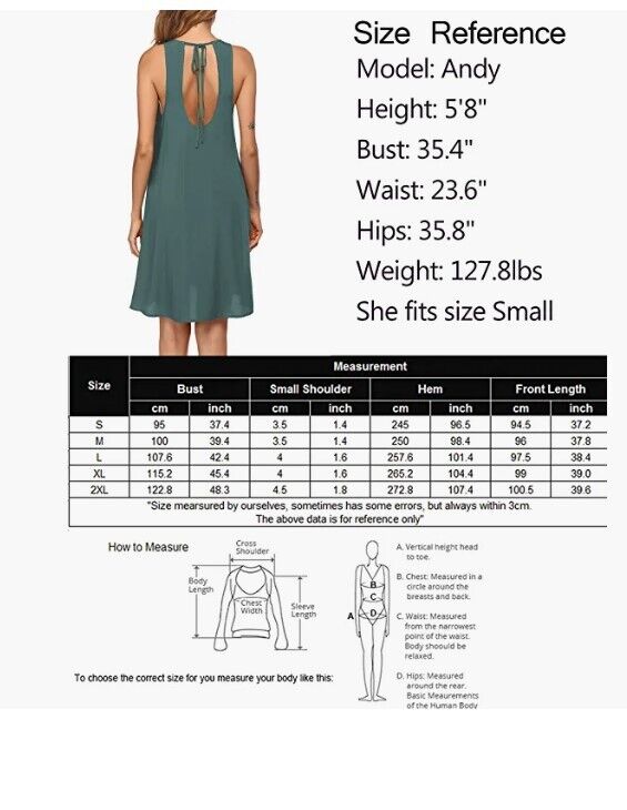 ADOME Summer Dress for Women Beach Loose Swim Cover Up Causal Tank Dress XL