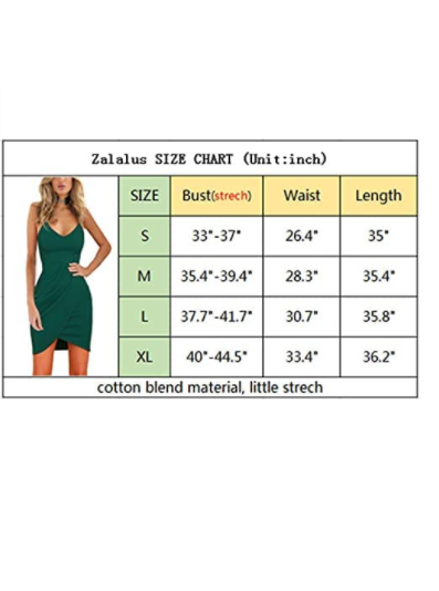 Zalalus Women's Bodycon Cocktail Party Dresses Deep V Neck Backless Spaghetti M