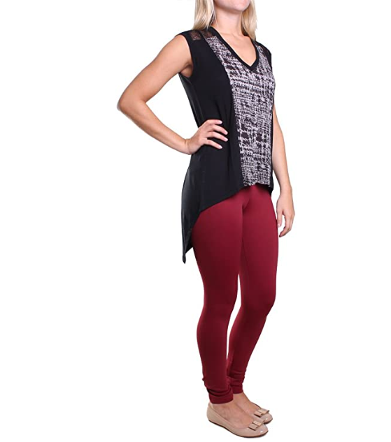 Bcbgmaxazria Women's Kerra Printed V-Neck Top with Asymmetrical Hem Size S