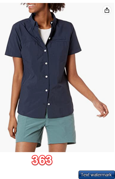 Amazon Essentials Women's Short-Sleeve Classic Fit Outdoor Shirt Chest Pocket M