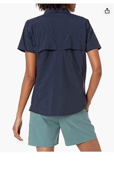Amazon Essentials Women's Short-Sleeve Classic Fit Outdoor Shirt Chest Pocket M