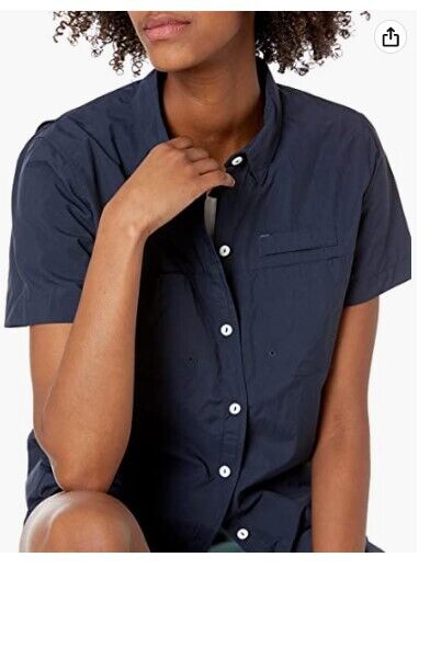 Amazon Essentials Women's Short-Sleeve Classic Fit Outdoor Shirt Chest Pocket M