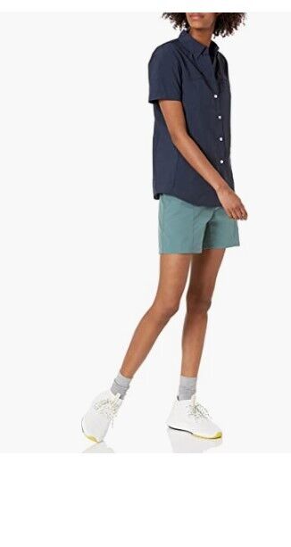 Amazon Essentials Women's Short-Sleeve Classic Fit Outdoor Shirt Chest Pocket M